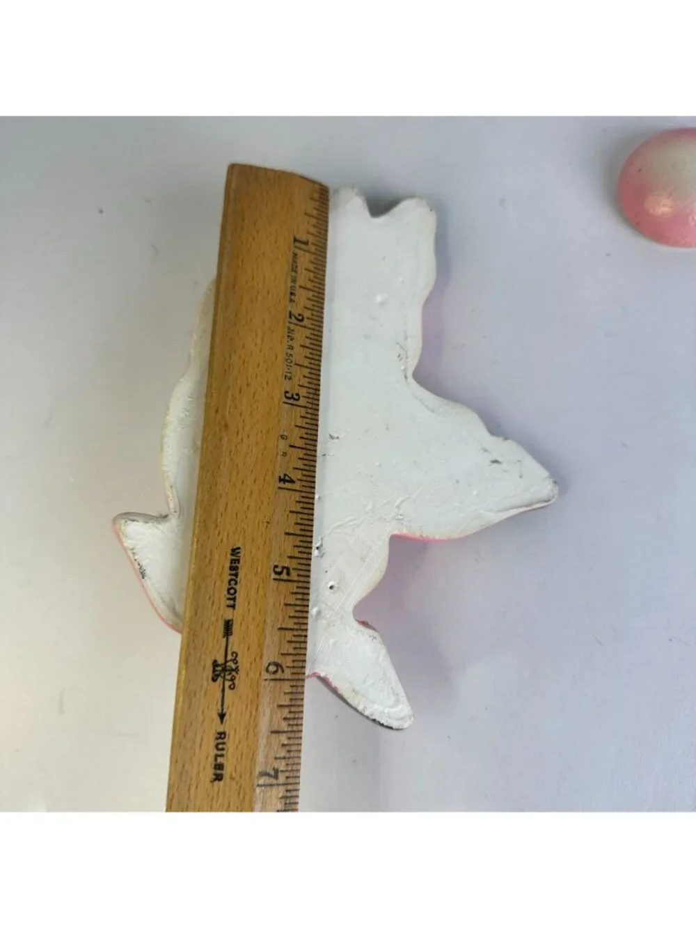 Vintage MCM Pink & Green Plaster Wall Decor Tropical Fish & Bubbles